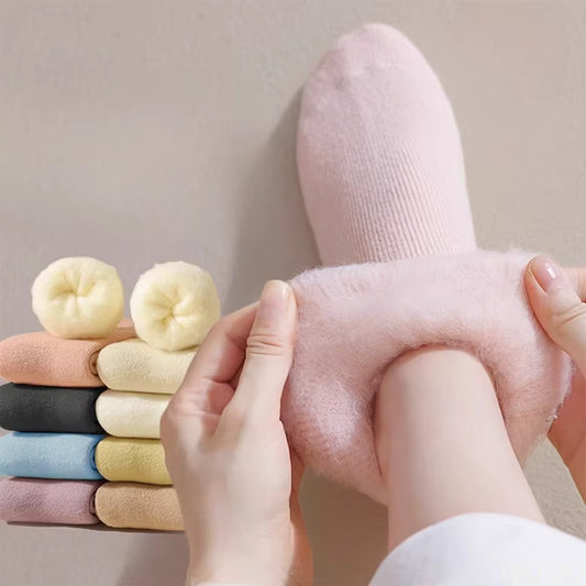 10 Pairs Women'S Autumn Winter Fashionable Versatile Mid Tube Socks Casual Comfortable Thick Warm Floor Socks