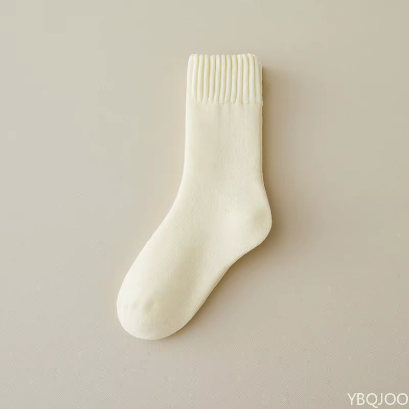 10 Pairs Women'S Autumn Winter Fashionable Versatile Mid Tube Socks Casual Comfortable Thick Warm Floor Socks