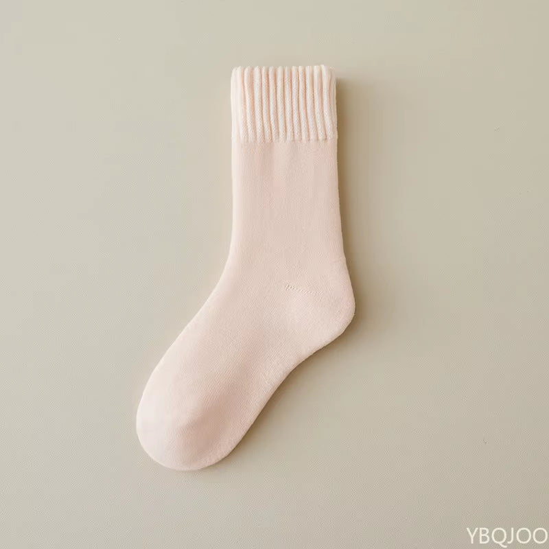 10 Pairs Women'S Autumn Winter Fashionable Versatile Mid Tube Socks Casual Comfortable Thick Warm Floor Socks