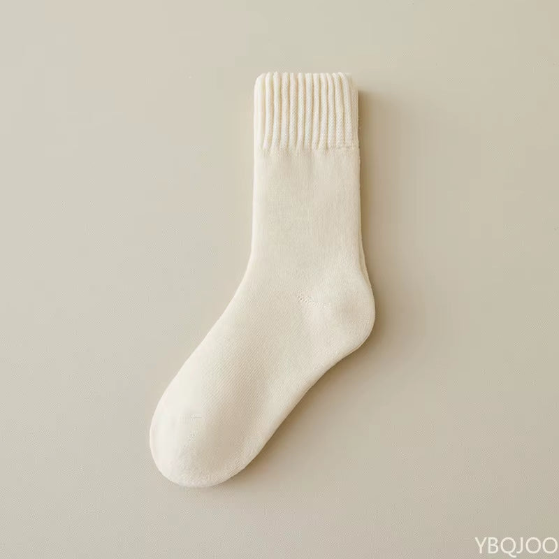 10 Pairs Women'S Autumn Winter Fashionable Versatile Mid Tube Socks Casual Comfortable Thick Warm Floor Socks