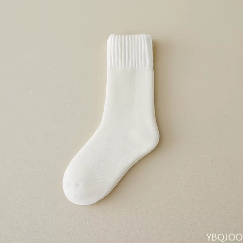 10 Pairs Women'S Autumn Winter Fashionable Versatile Mid Tube Socks Casual Comfortable Thick Warm Floor Socks